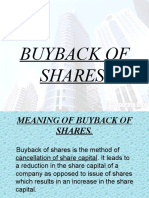 Buy Back of Shares