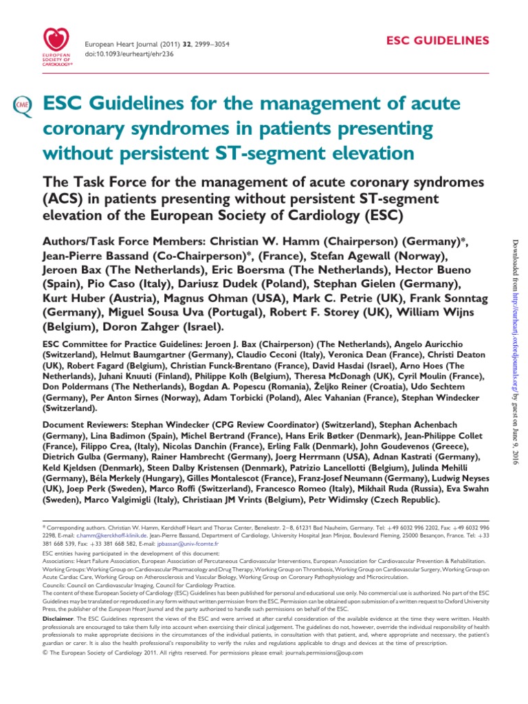 Acs Guideline PDF Myocardial Infarction Percutaneous Coronary