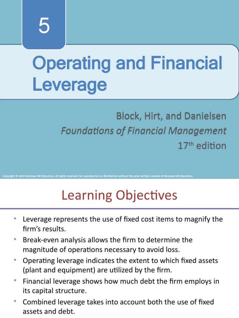 Operating and Financial Leverage: Foundations of Financial Management ...