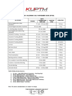 Academic Calendar July-November 2020 (0720) : Activities Date Duration Degree Foundation /diploma Master /PHD