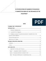 Analysis On The Relations of Number of Household and Business Competitive Index of The Provinces of The Philippines