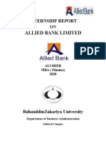 Allied Bank Limited: Internship Report