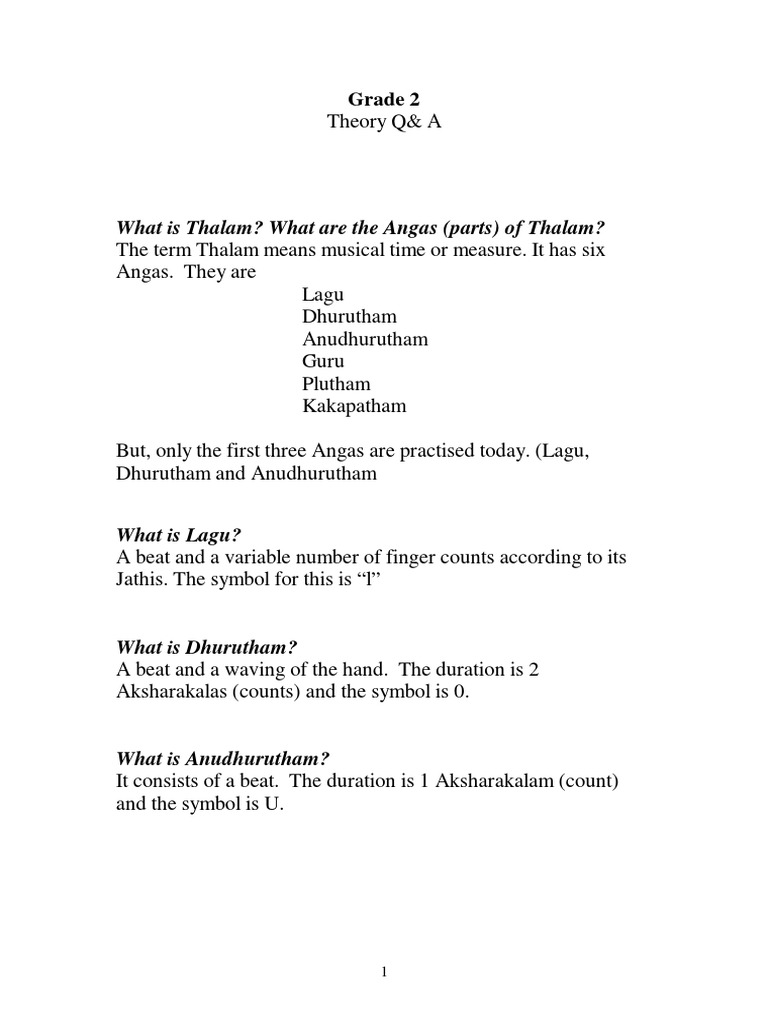Veena Grade 2 Theory Questions and Answers PDF Music Theory