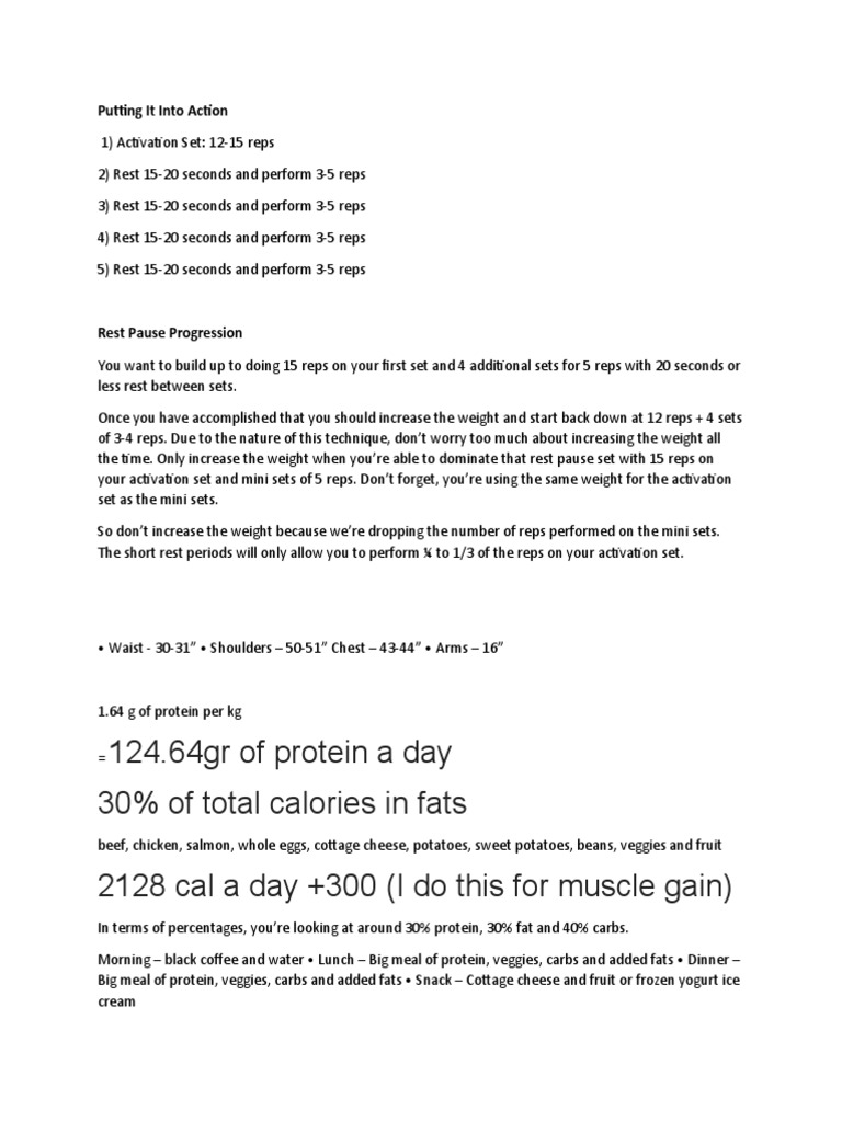 Muscle Gain Workout & Diet Plan | PDF | Strength Training | Nutrition
