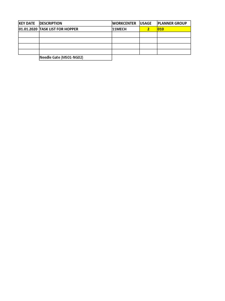 Hopper Maintenance Task List | PDF