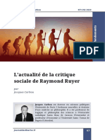 Carbou L'actualité de La Critique Sociale de Raymond Ruyer