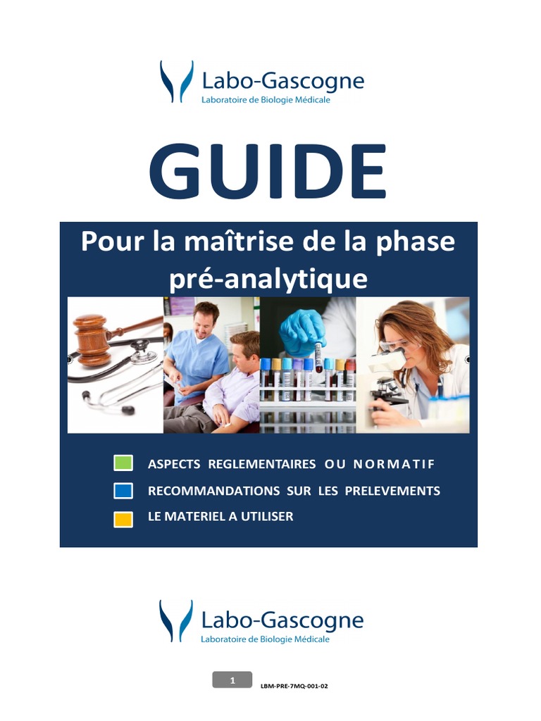 Guide Pour La Maitrise de La Phase Pré Analytique Labo-Gascogne ...