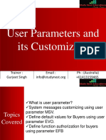 14 User Parameters and Its Customizing