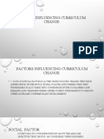 Factors Influencing Curriculum Change