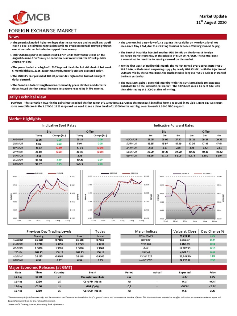 August 2020 Market Update Summary | PDF | United States Treasury ...