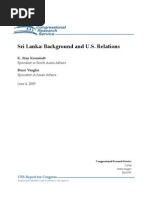 Sri Lanka: Background and U.S. Relations: K. Alan Kronstadt