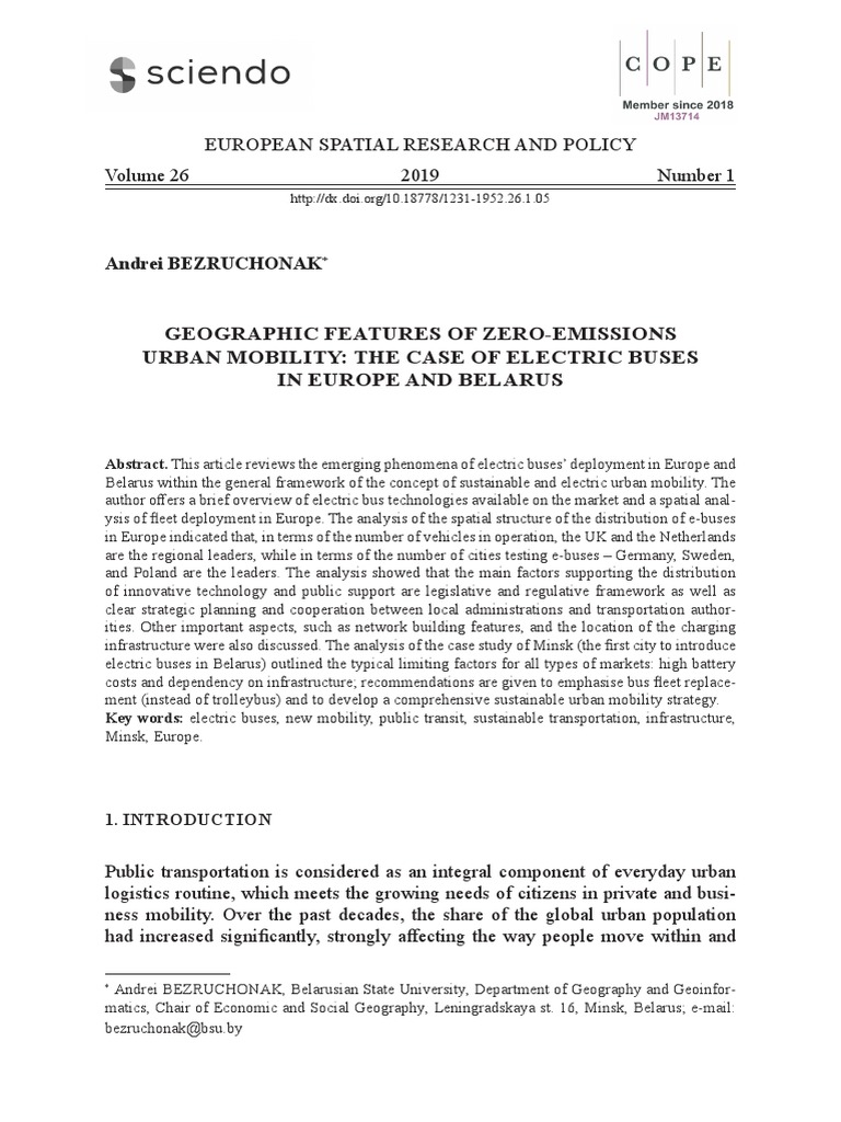 Electric Buses in European Urban Mobility | PDF | Greenhouse Gas | Bus