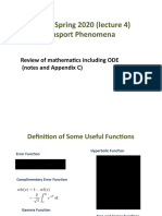 CHE 406, Spring 2020 (Lecture 4) Transport Phenomena: Review of Mathematics Including ODE (Notes and Appendix C)