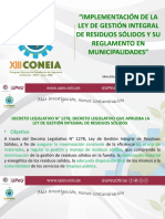 Implementacion de La Ley de Gestion Integral de Residuos Solidos y Su Reglamento en Municipalidades