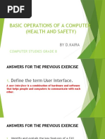 Basic Operations of A Computer (Health and Safety) : by D.Kaira