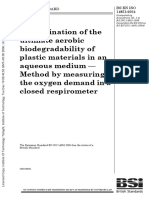 Determination of The Ultimate Aerobic Biodegradability of Plastic Materials in An Aqueous Medium - Method by Measuring The Oxygen Demand in A Closed Respirometer