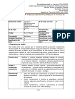 Operación y Mantenimiento de Máquinas de Conversión de Energía PDF