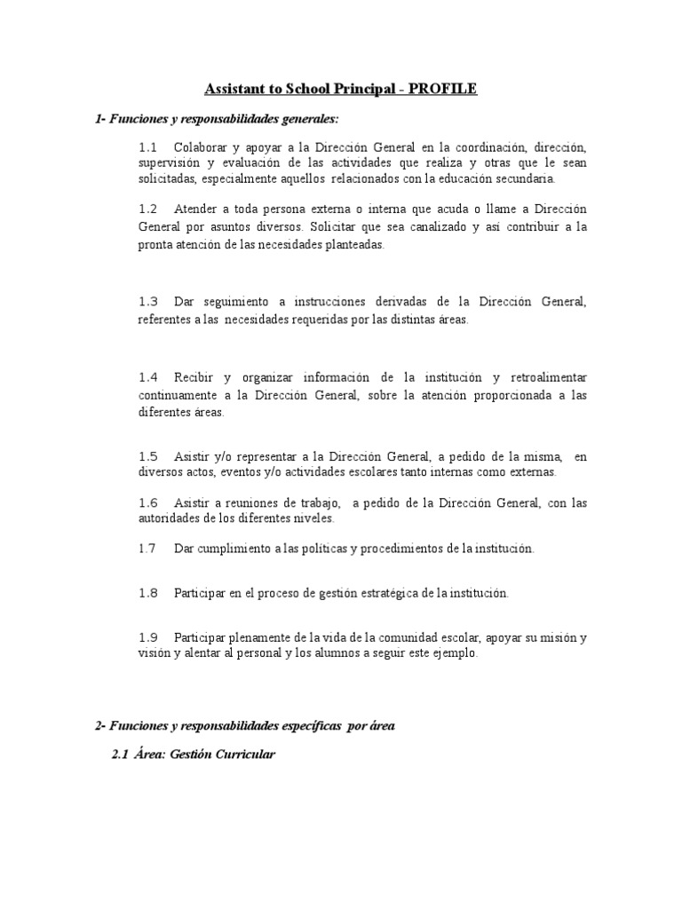 Funciones del Asistente de Dirección Escolar | PDF | Maestros | Evaluación