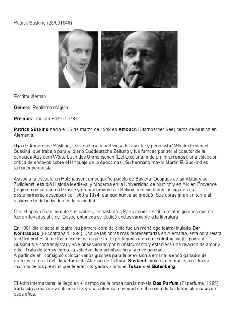 Patrick suskind biography sale