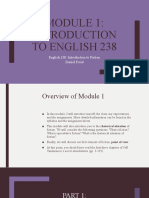 Module 1 - Intro to English 238
