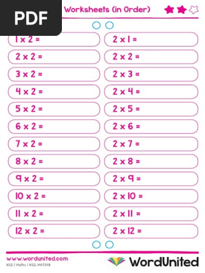 Multiplication Worksheets 2 Times Tables 2 Times Table