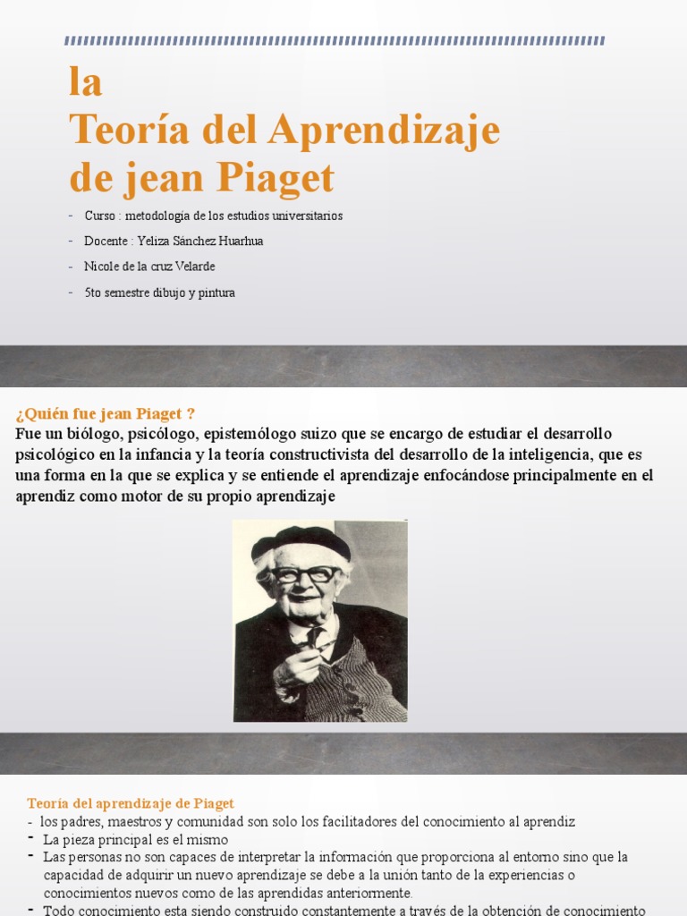 Teoría del Aprendizaje de Piaget | PDF | Teoría del aprendizaje ...
