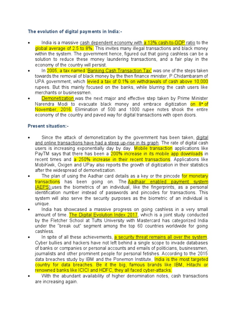 Digital Payments in India | PDF | Indian Black Money | Cash