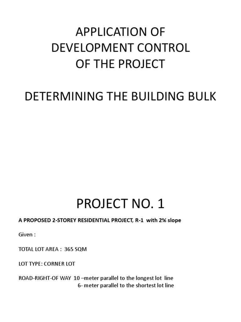 Development Control for Residential & Condo Projects | PDF