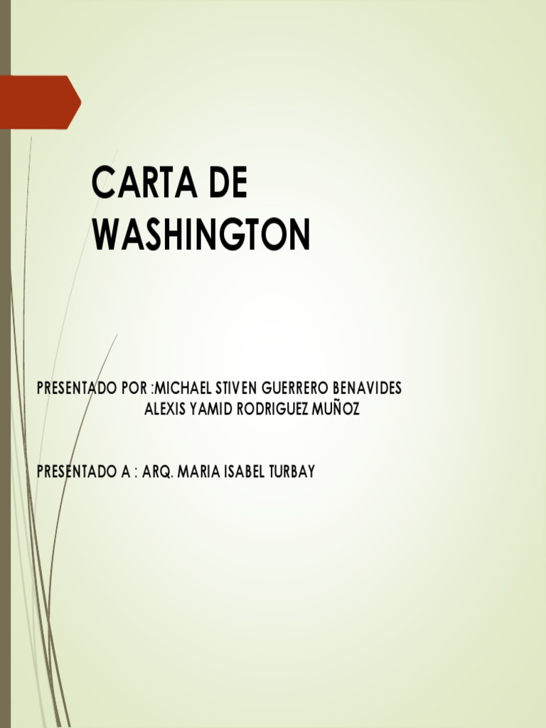 Carta de Washington 19 de Agosto PDF Descargar gratis PDF Economias