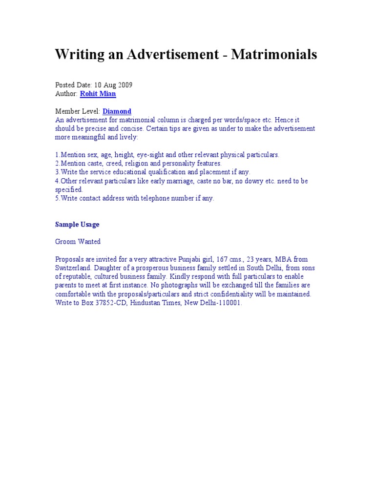 Writing An Advertisemen1 | PDF