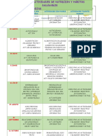 Cronograma Actividades de Nutrición