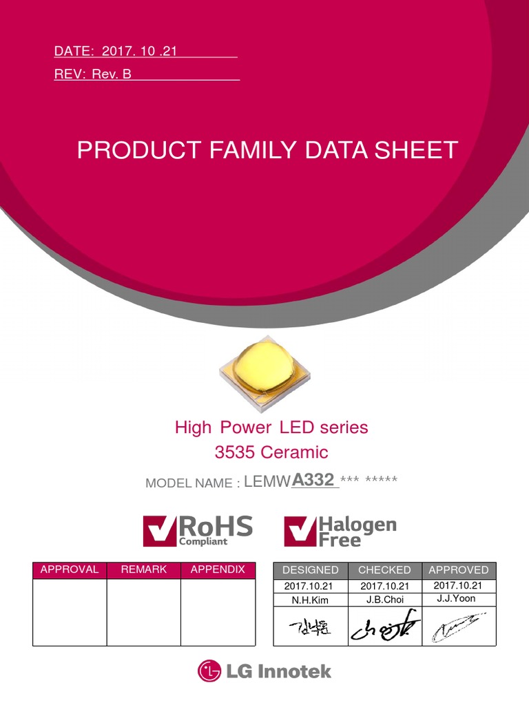 LG 3535 LED Datasheet Overview | PDF | Soldering | Light Emitting Diode