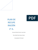 Plan de Recupe Ración 2° A.: Escuela Primaria Francisco Javier Mina