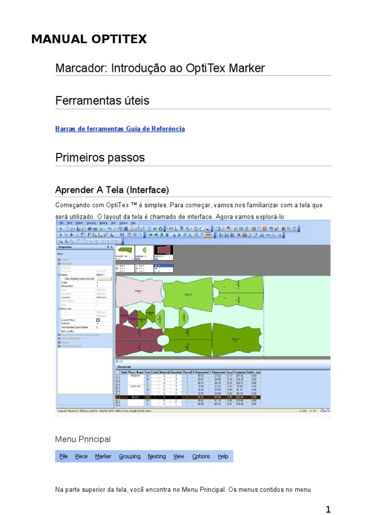 Manual Optitex - Introdução | PDF | Janela (informática) | Teclado de ...
