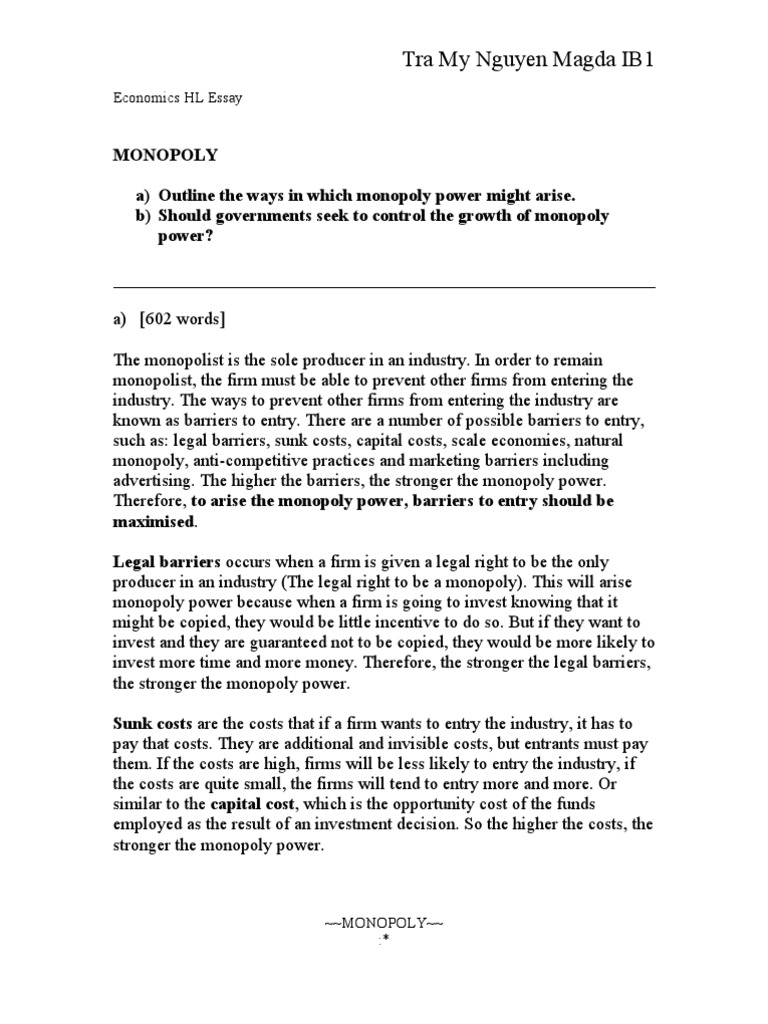 Monopoly definition and examples picture