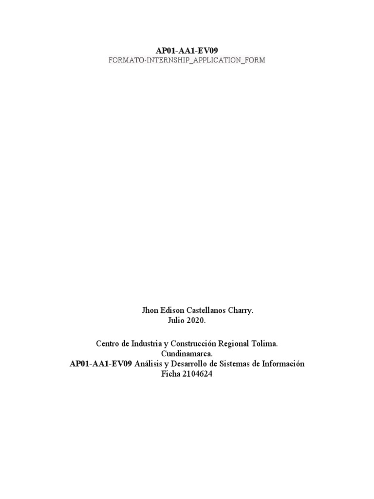 Internship Application for IT Master Solutions | PDF | Computer ...