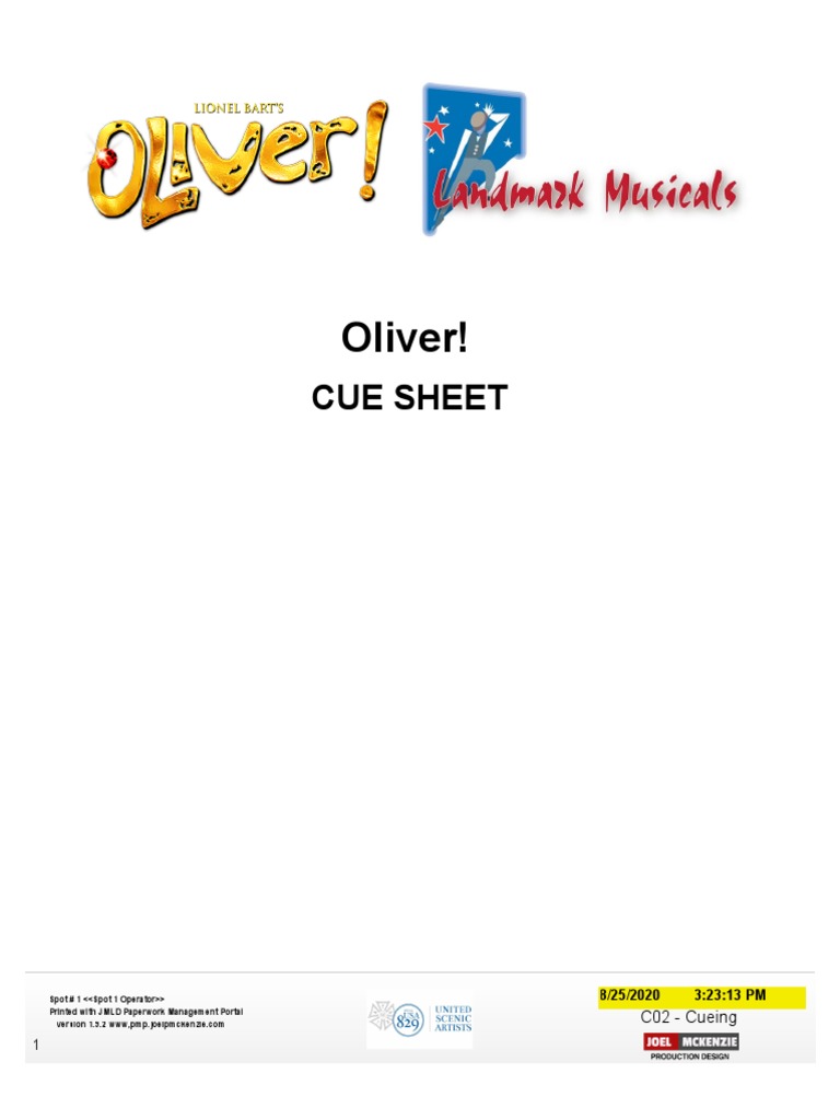 Lighting Cue Sheet Oliver! D02 Archive PDF PDF Nancy (Oliver