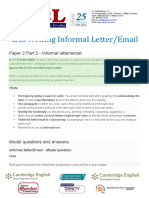 CAE Writing Informal Letter Email PDF