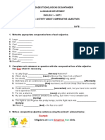 Second Activity - Unit 3 - Lesson 2 - Comparative Adjectives PDF