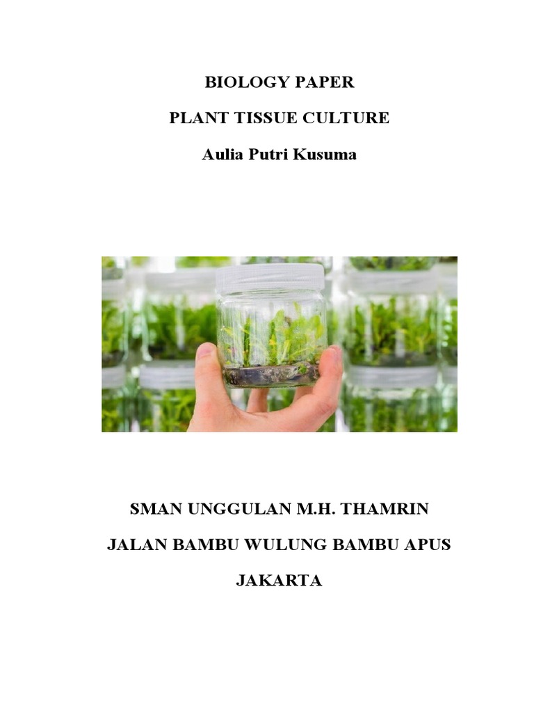 Plant Tissue Culture PDF Plants Reproduction