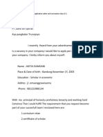Application Letter and Curriculum Vitae (CV)