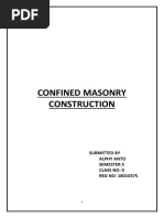 Confined Masonry Construction: Submitted by Alphy Anto Semester 5 Class No: 9 REG NO: 18010375