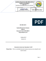 Quality Manual For ISO 9001:2015: Prepared By: Reviewed By: Approved by