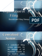 Organization of Filing