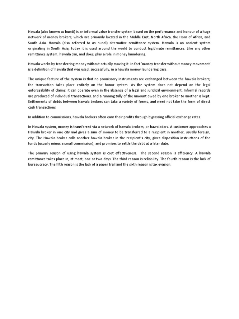 Understanding the Hawala System | PDF | Social Science