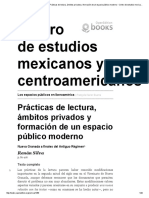 Prácticas de Lectura, Ámbitos Privados y Formación de Un Espacio Público Moderno PDF