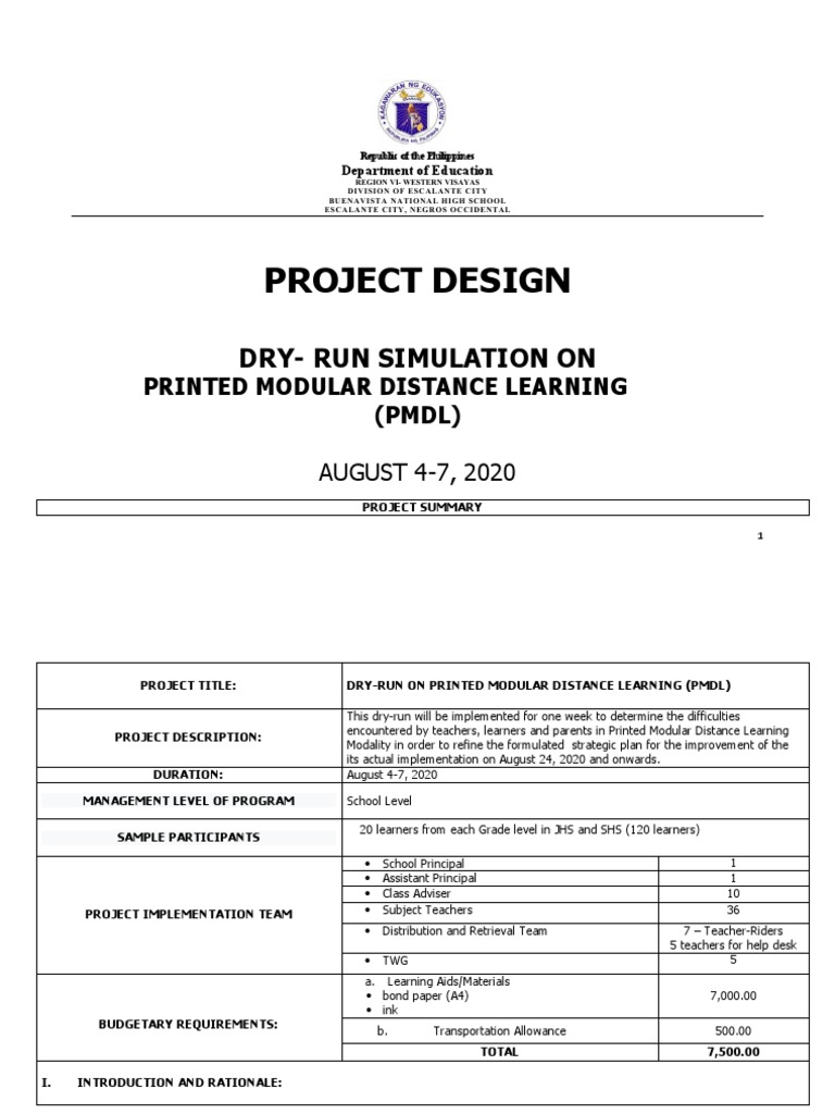 Dry-Run Simulation for Distance Learning | PDF | Distance Education ...