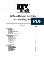 Keyper Electronic Key System Users Manual For Security: Rev. 2 21 April 2010