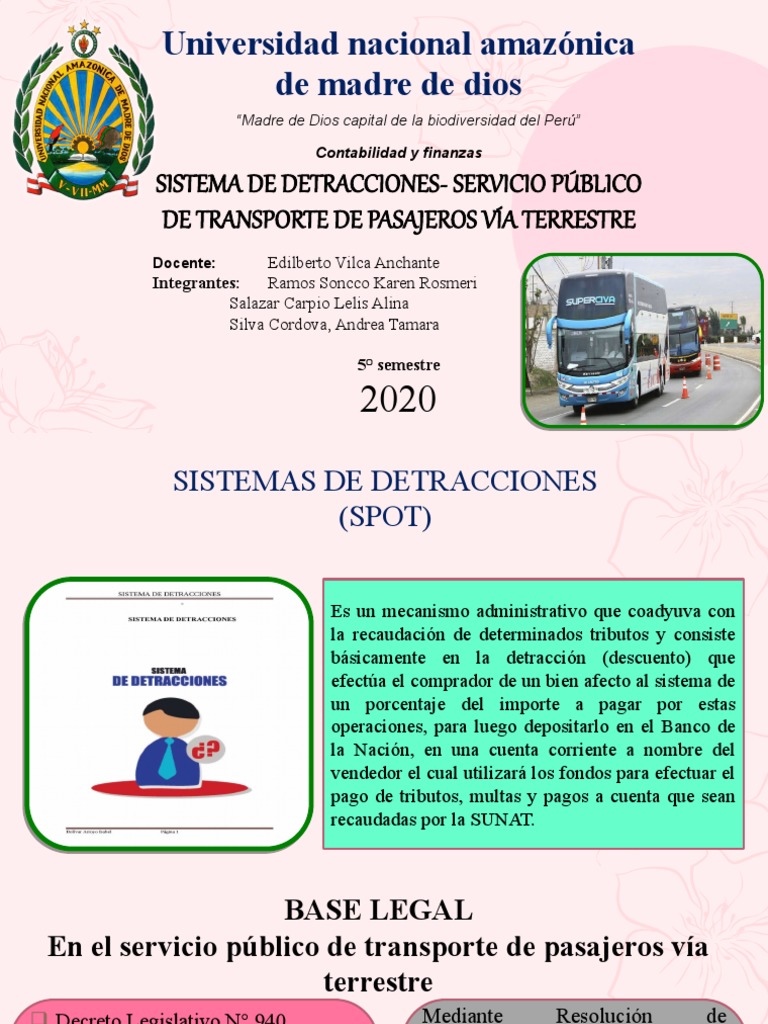 Detracciones en Transporte de Pasajeros | PDF | Transporte público ...