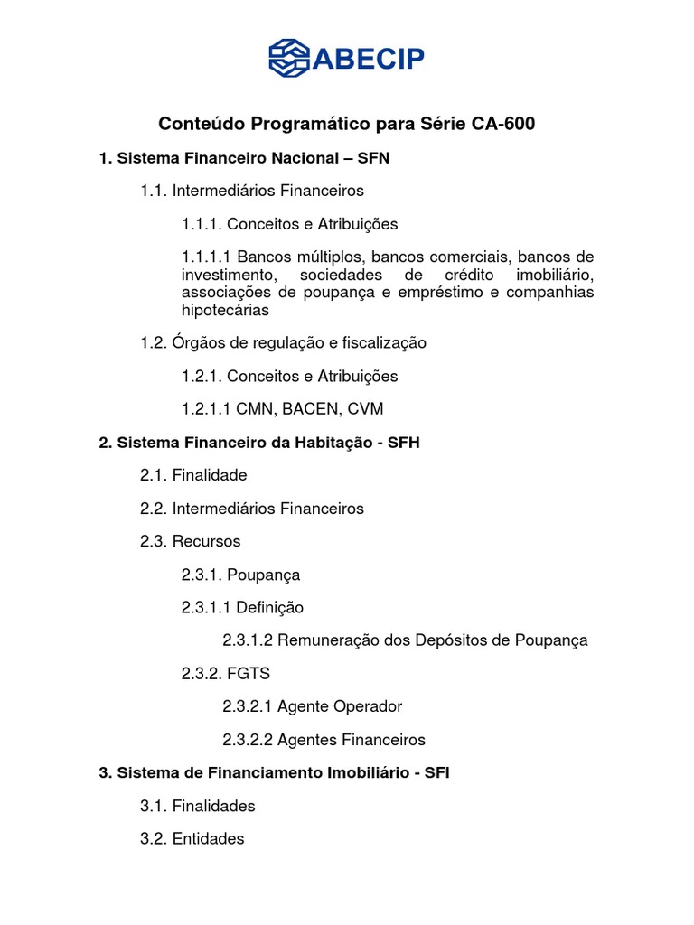 Conteudo Programatico Ca6001 PDF | PDF | Juros | Impostos